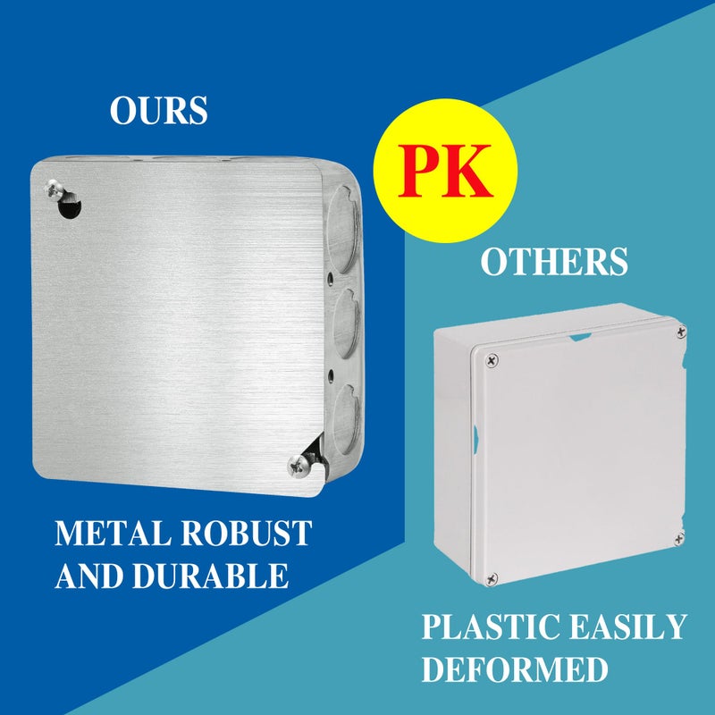 Laowu 4X4 Metal Electrical Box Cover Plates 4 Pcs Electric Junction Box Cover Plate Square Flat Blank Electric Box Panel Cover 4 Inch Galvanized Steel Metal Corrosive Resistant Cover For Electrical Boxes - Image 5