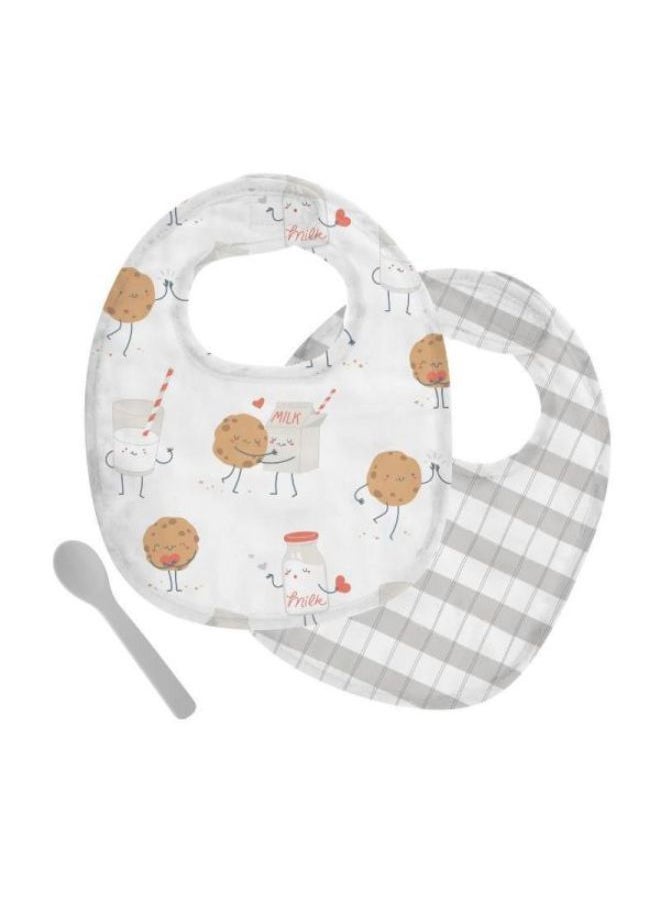 Stephen Joseph Bib Set Milk & Coockies 