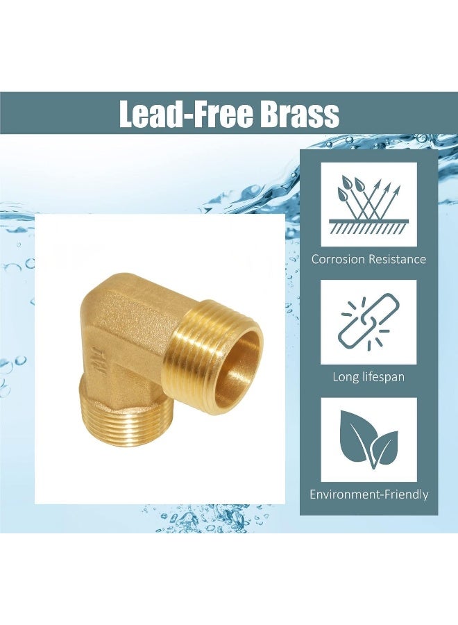 Royal Apex 2Pcs Set Brass Multi Purpose Hose Fittings With Bsp Thread For Plumbing Gas Hot Water Pipe Connector Pneumatic Etc Male Elbow 1/2 Inch - Image 4