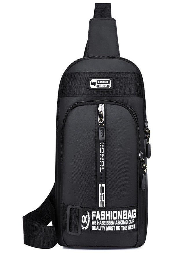SAMRUKZONE SRZ Crossbody Sling Bag for Men, Women, Water Proof, Oxford Material, 4 Pockets (WP_BLACK) - Image 1