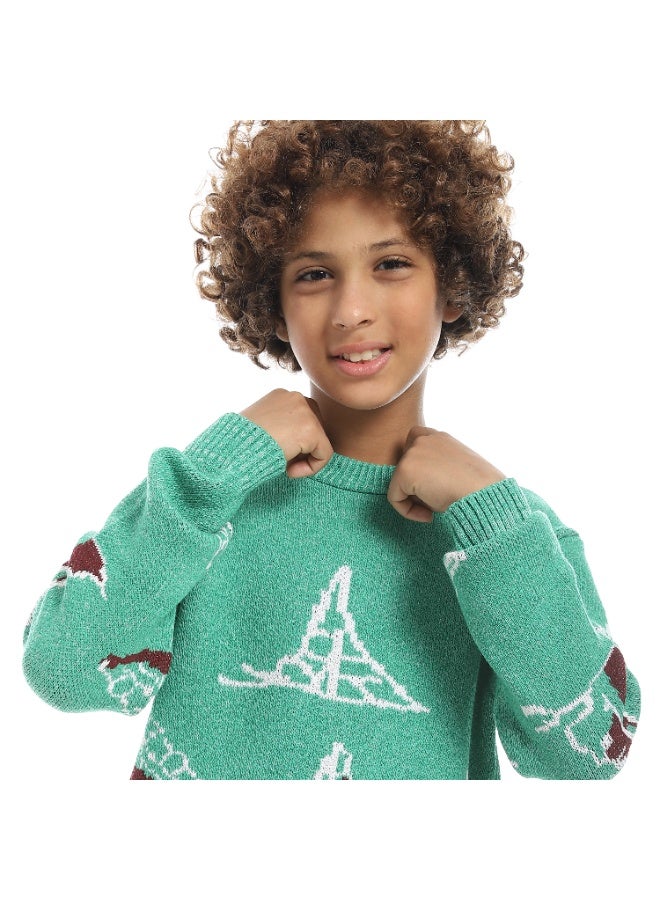 Caesar Boys' wool sweater with a sailboat print - Image 4