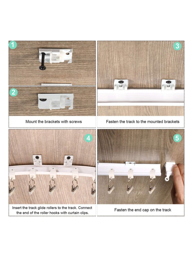 Curved Ceiling Curtain Track Bendable Mount for Curtain Rail Bunk Bed Bay Window Room Divider Flexible Straight (White, 5 m/ 16.4 ft) - Image 5