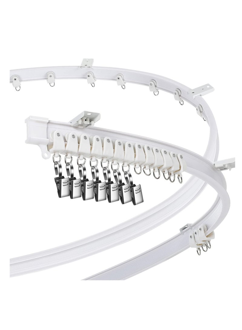 Curved Ceiling Curtain Track Bendable Mount for Curtain Rail Bunk Bed Bay Window Room Divider Flexible Straight (White, 5 m/ 16.4 ft) - Image 1