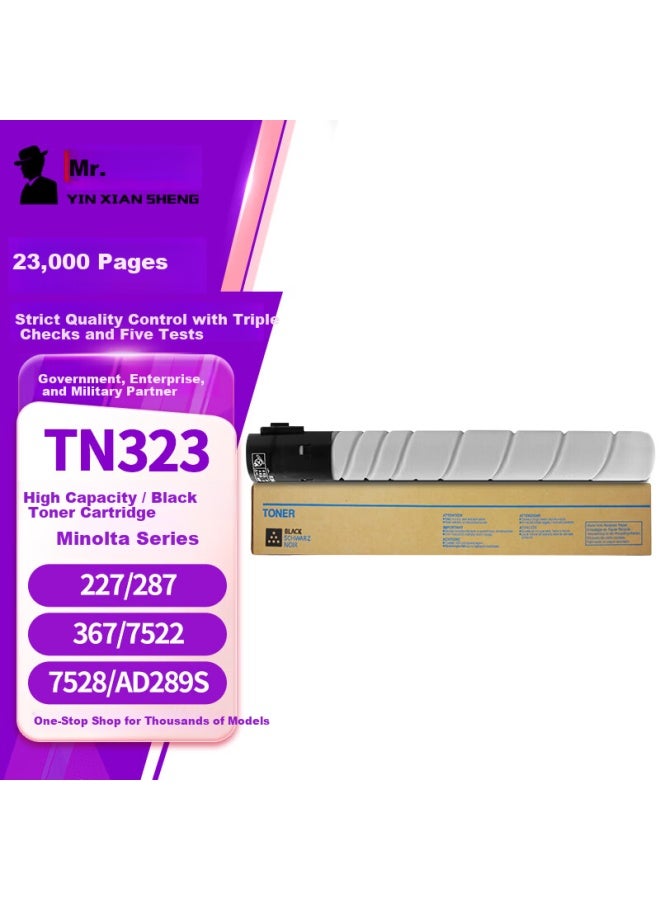 Mr. Yin Tn323 High Capacity Toner Cartridge Compatible With Konica Minolta Bizhub 227 287 367 7522 7528 And Aurender Ad369s/289s Black And White Printer Toner Cartridge - Image 1