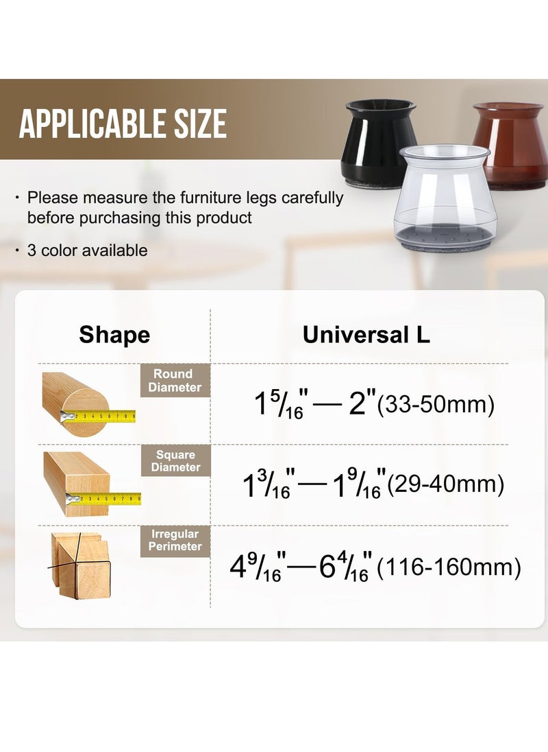 Generic - Black - 20 Pieces Chair Leg Floor Protectors Chair Leg Protectors for Hardwood Floors Silicone Pads Covers Protect Floors (Universal Large Size 1.3" - 2") - Image 1