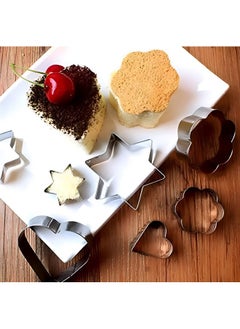 Oblivion Oblivion Cookie Cutter | 12 Piece | Stainless Steel | Biscuit Cake Vegetable Fruit Cutters | Molds for Baking | Hearts Flowers, Stars, Round, Shape Fondant Cutting Cutter | Silver | 4 Shapes 3 Sizes  - Image 2