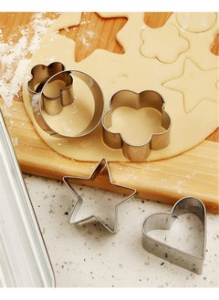 Oblivion Oblivion Cookie Cutter | 12 Piece | Stainless Steel | Biscuit Cake Vegetable Fruit Cutters | Molds for Baking | Hearts Flowers, Stars, Round, Shape Fondant Cutting Cutter | Silver | 4 Shapes 3 Sizes  - Image 4