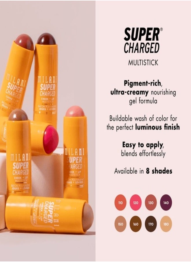 MILANI - Milani Supercharged Cheek + Lip Multistick 140: Berry Bolt | Creamy, Blendable, Multi-Use Makeup Stick for Lips & Cheeks | Hydrating, Lightweight Formula | Buildable Color & Natural Finish - Image 1