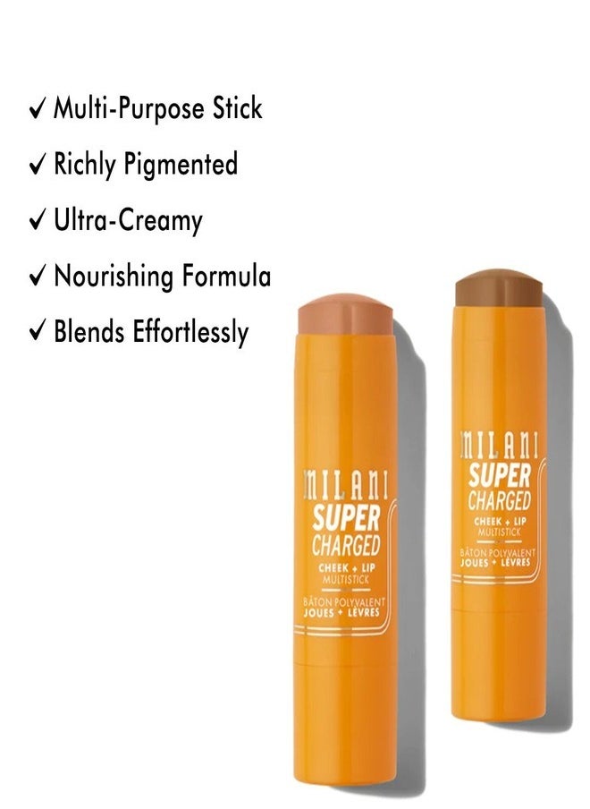 MILANI - Milani Supercharged Cheek + Lip Multistick 140: Berry Bolt | Creamy, Blendable, Multi-Use Makeup Stick for Lips & Cheeks | Hydrating, Lightweight Formula | Buildable Color & Natural Finish - Image 1
