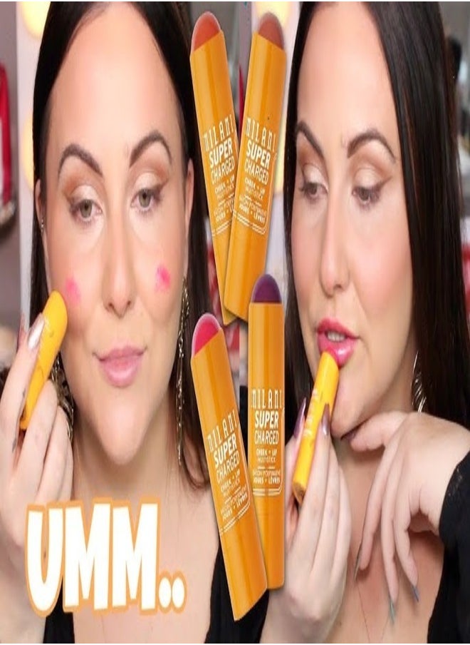 MILANI - Milani Supercharged Cheek + Lip Multistick 140: Berry Bolt | Creamy, Blendable, Multi-Use Makeup Stick for Lips & Cheeks | Hydrating, Lightweight Formula | Buildable Color & Natural Finish - Image 1