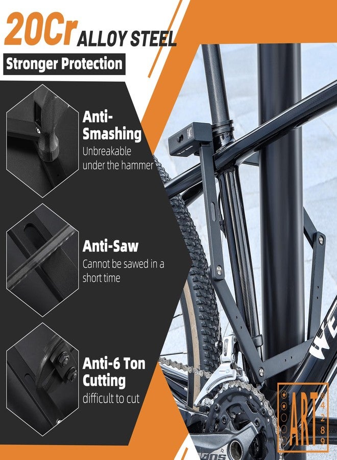 ICOCOPRO Folding Bike Lock, 3.28 FT Heavy Duty Bike Chian Lock with Bracket & 3 Keys, High Security Anti Theft Bicycle Lock for E Bike Scooter, MTB, Racing Bike, Motorcycle (Black-Vine) - Image 2