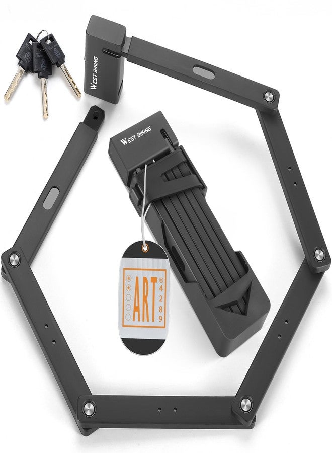 ICOCOPRO Folding Bike Lock, 3.28 FT Heavy Duty Bike Chian Lock with Bracket & 3 Keys, High Security Anti Theft Bicycle Lock for E Bike Scooter, MTB, Racing Bike, Motorcycle (Black-Vine) - Image 1