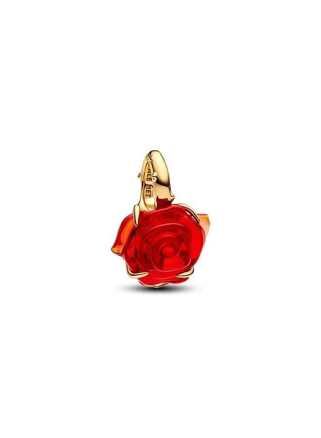 PANDORA Disney Beauty and the Beast Enchanted Rose Dangle Charm