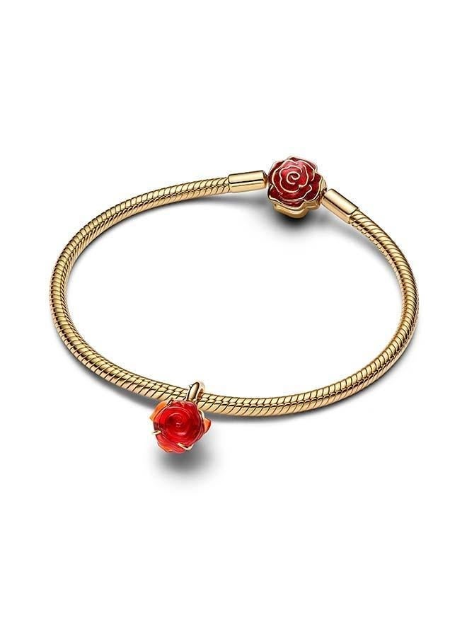 PANDORA Disney Beauty and the Beast Enchanted Rose Dangle Charm - Image 4