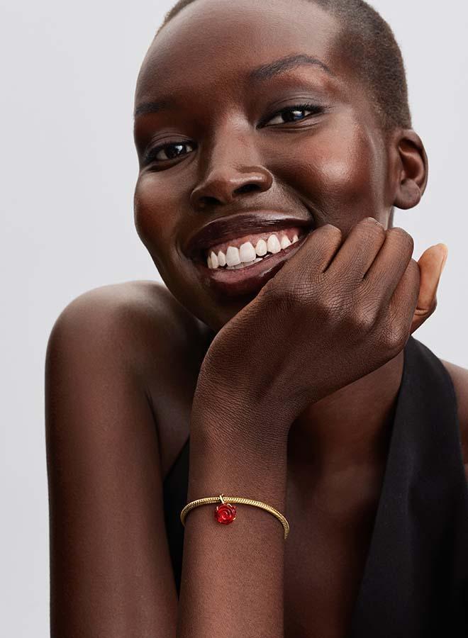 PANDORA Disney Beauty and the Beast Enchanted Rose Dangle Charm - Image 5