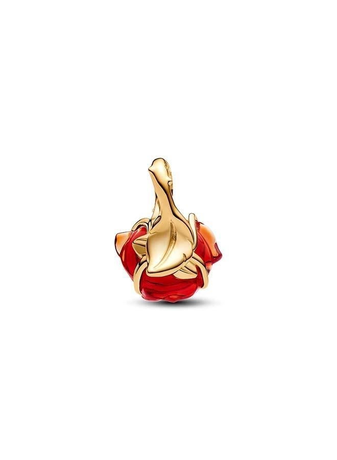 PANDORA Disney Beauty and the Beast Enchanted Rose Dangle Charm - Image 2