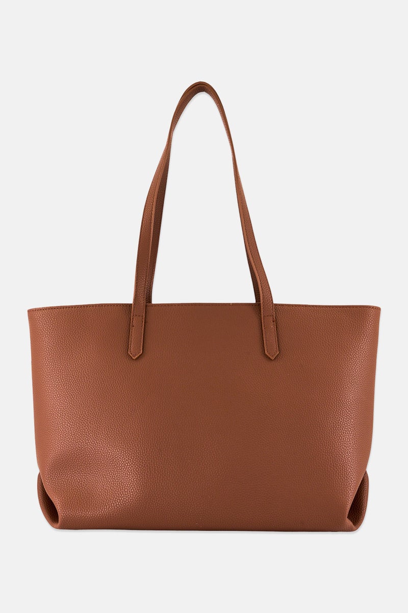 Cavalli Class Women Brand Logo Totes Bag, Brown - Image 3