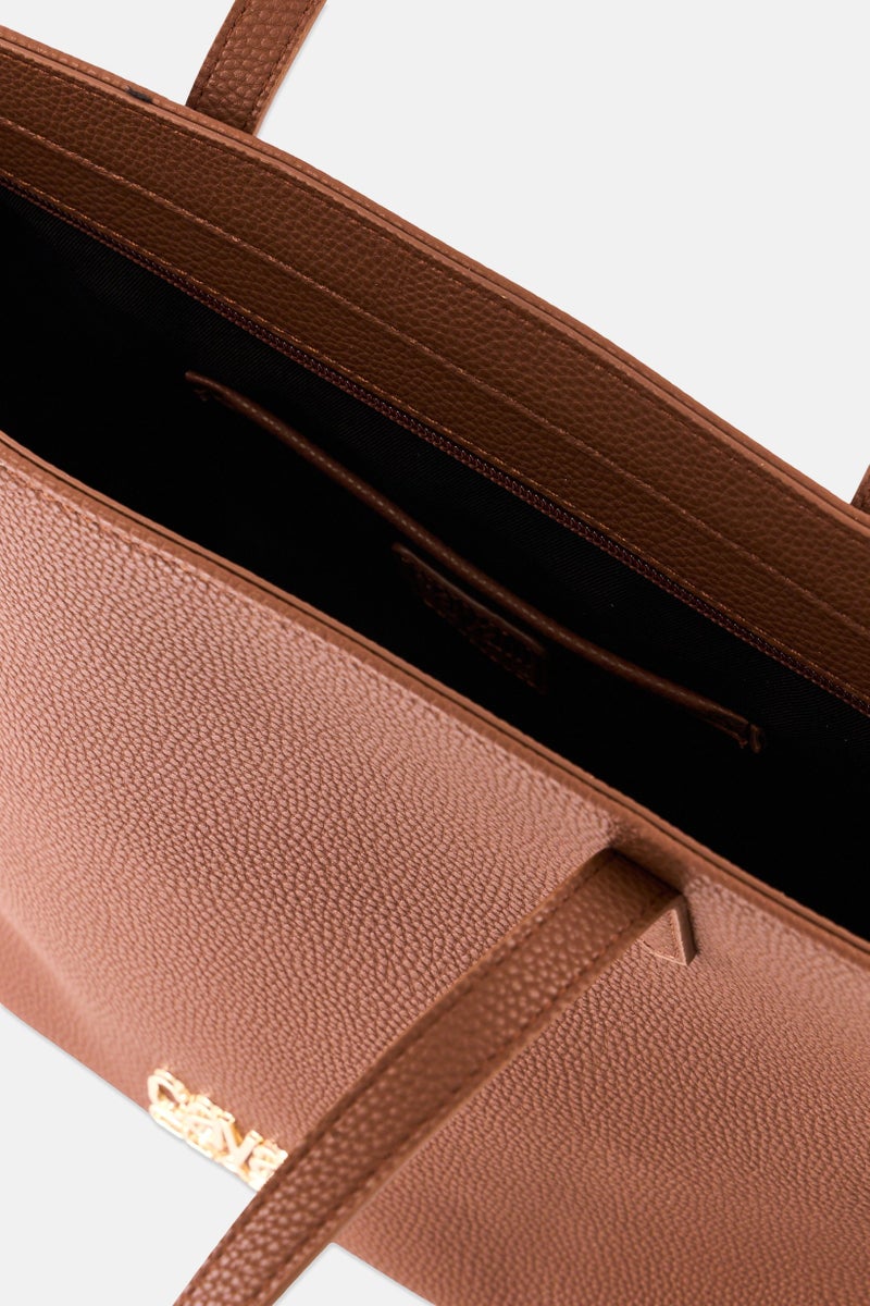Cavalli Class Women Brand Logo Totes Bag, Brown - Image 4