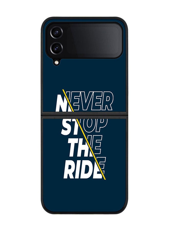 Stylizedd Rugged Black edge case for Samsung Galaxy Z Flip4 Slim fit Soft Case Flexible Rubber Edges Anti Drop TPU Gel Thin Cover - Never stop the ride - Image 1
