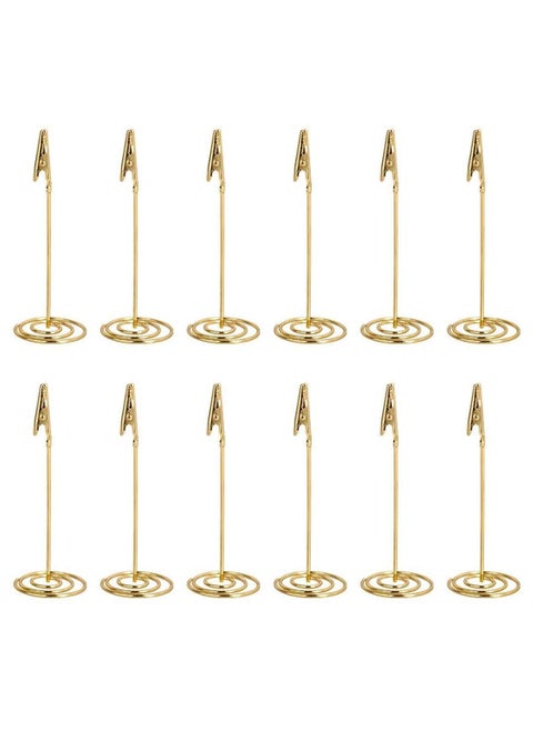12pcs Place Card Holder Memo Clip Photo Table Number Gold Holder Stand Paper Menu Stand