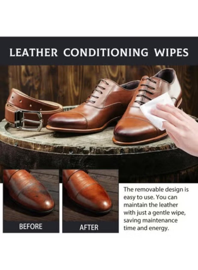 MXM Leather Shoe Cleaning Wipes, 2-Packs (60pcs), Professional Travel Disposable Deep Cleaning Solution for Leather products & Restore Shine for Car Interiors, Shoes, Bags, Jackets & Furniture (2 Pack) - Image 4