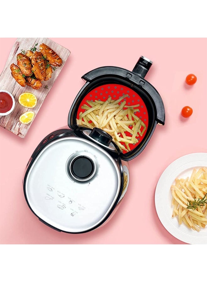 8 Inch Round Reusable Air Fryer Silicone Liners 2 Pack | Non-Stick Food Grade BPA Free | Heat Resistant Easy Clean Air Fryer Accessories - Image 2