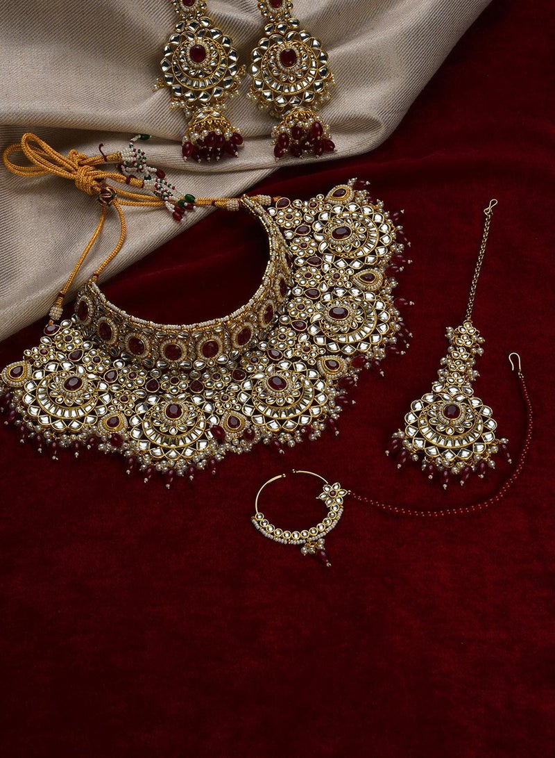 SOHI Stone-Studded & Beaded Artificial Jewellery Set - Image 2