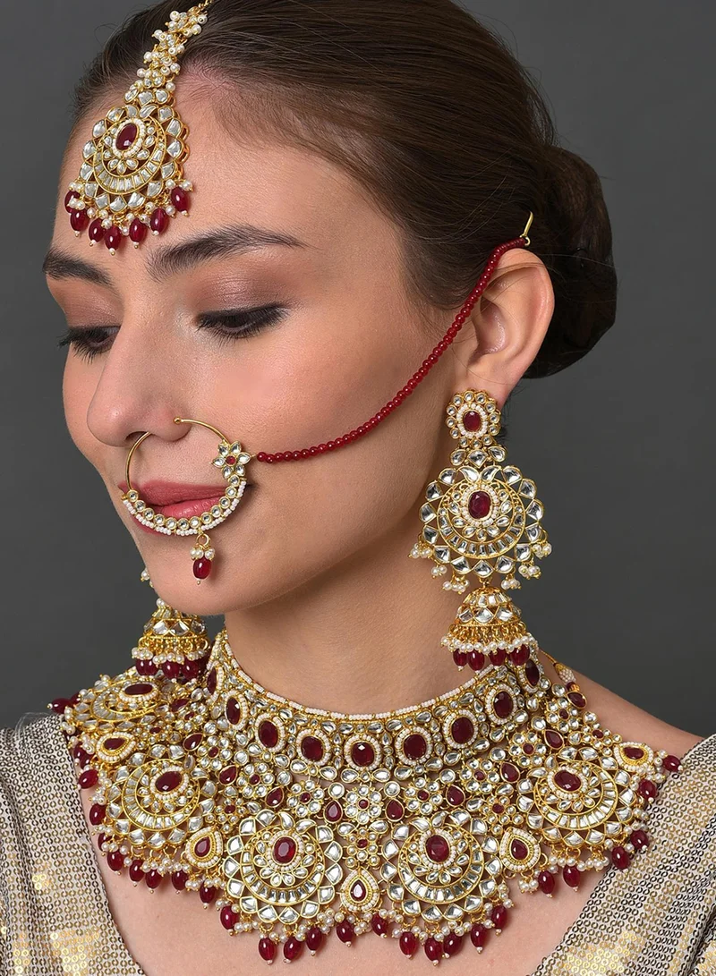 Sohi  Stone-Studded & Beaded Artificial Jewellery Set for Women | Best Price UAE