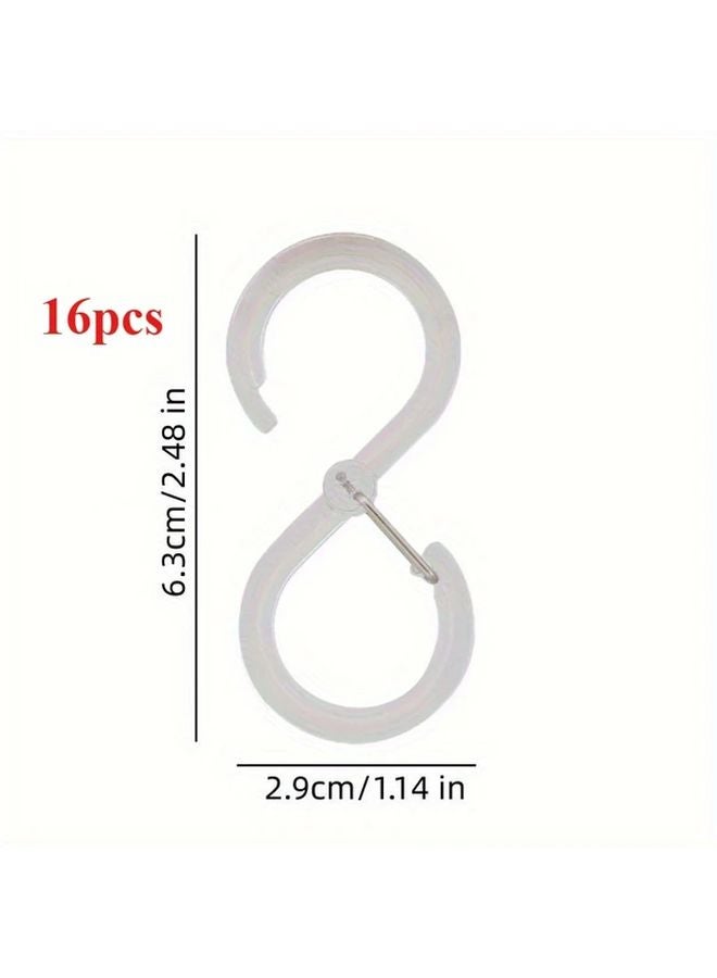 White S Hooks 16pcs Heavy Duty Loop Hangers For Closet Garage Kitchen Storage - Image 1