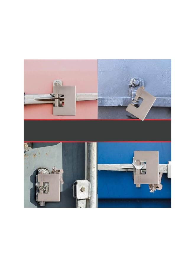 PROMASS PROMASS Heavy Duty 100mm Padlock with 3 Keys, Hardened Solid Steel Hardware Monoblock Lock, Container Padlock for Garages, Containers, Sheds, Shutters, Lockers, Gates and Warehouses.- Silver  - Image 3