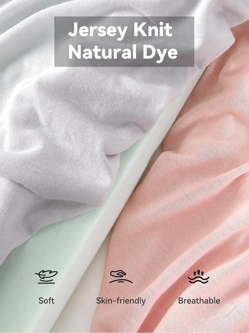 TILLYOU Baby Bassinet Sheets for Girls Boys, Fit for Hourglass Oval Rectangle Bassinet Mattress Sheets, 33â€X16â€, 2 Pack Gray and Pink - Image 2