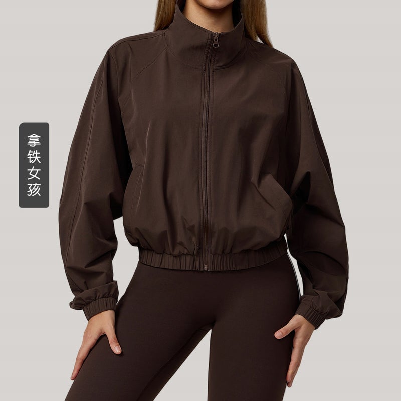 Women's Loose Fit Zip-up Crop Jacket - Image 5