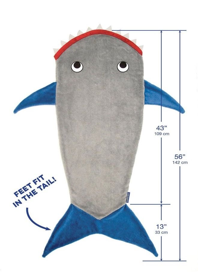 Generic - Shark Blanket Mermaid Kids Sleeping Bag Blanket Double Layer Flannel - Image 1