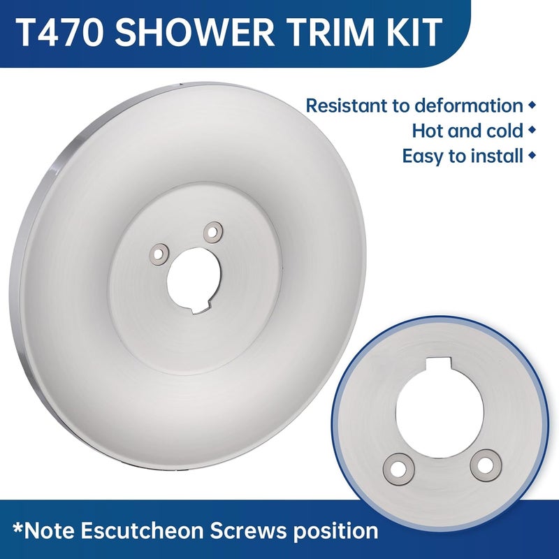 gcbcrit Replacement for Moen T470 Chateau Shower Trim, Shower Valve Trim for Single-Handle Shower Valves, Compatible with Chateau Series (Brushed Nickel) - Image 4