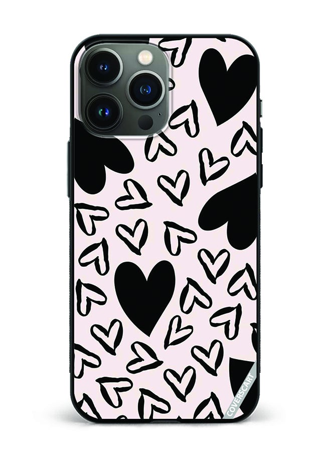 COVERSCART Protective Case Cover For Apple iPhone 14 Pro Hearts Design Multicolour