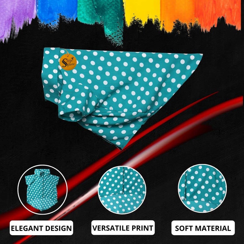 Sage Square Funky Soft Material Dog Shirt | Cool/Funky Print Pet | Soft Light Weight | Comfortable & Breathable Dog Clothing | Trendy Vest Outfit (Medium - 16 Inches, Polka Sky Blue) - Image 3