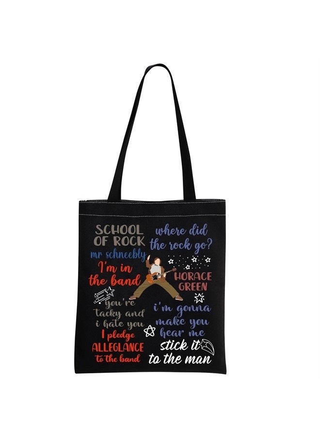 MNIGIU Rock Tote Bag Musical Theater gift Rock The Musical Gift Rock Musical Merch Rock Quote (black) - Image 1