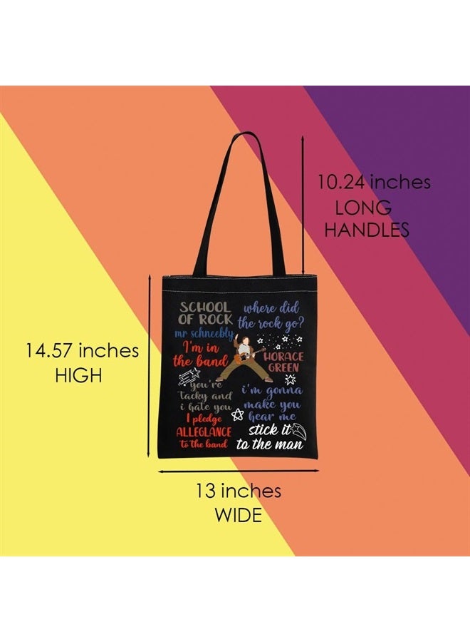 MNIGIU Rock Tote Bag Musical Theater gift Rock The Musical Gift Rock Musical Merch Rock Quote (black) - Image 3