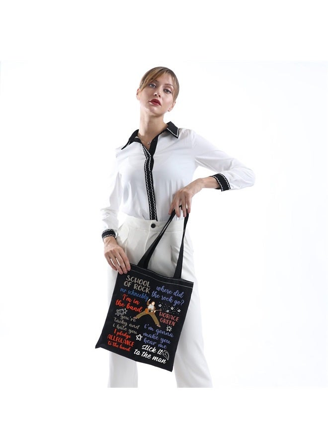 MNIGIU Rock Tote Bag Musical Theater gift Rock The Musical Gift Rock Musical Merch Rock Quote (black) - Image 4