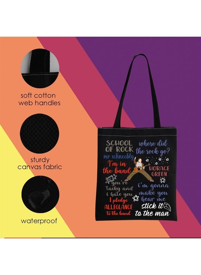 MNIGIU Rock Tote Bag Musical Theater gift Rock The Musical Gift Rock Musical Merch Rock Quote (black) - Image 2