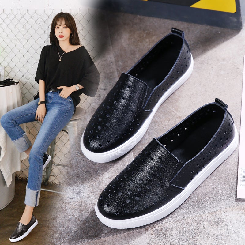 Spring/Summer Casual Genuine Leather Loafers Women's Flat Slip-On Shoes - Image 3