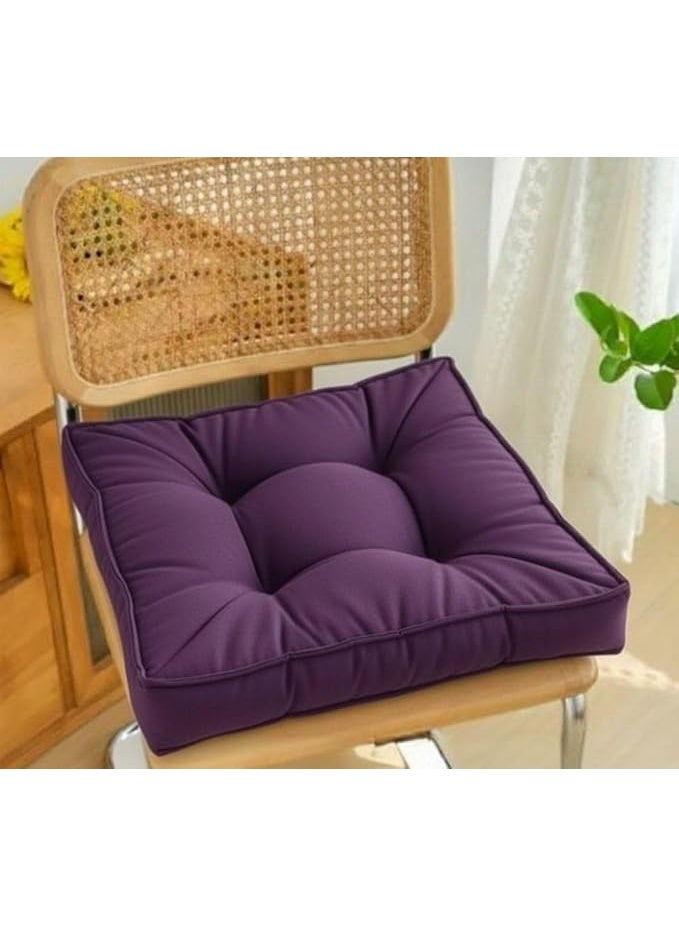 Square chair cushion 45×45 cm, 10 cm high – cotton fabric and high-density fiber filling for optimal comfort and excellent stability HR (purple) - Image 2