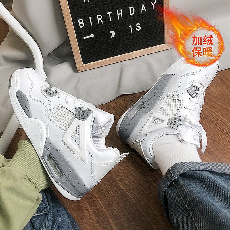 Cotton Shoes 5 Colors Optional Fleece-Lined Air Cushion Couple Casual Shoes Versatile Fashion Hong Kong Style Ins Super Popular White Shoes - Image 4