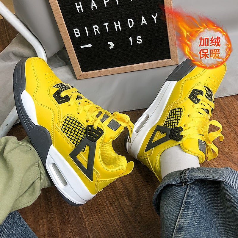Cotton Shoes 5 Colors Optional Fleece-Lined Air Cushion Couple Casual Shoes Versatile Fashion Hong Kong Style Ins Super Popular White Shoes - Image 5