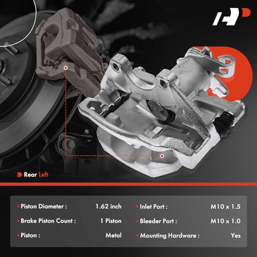 A-Premium Disc Brake Caliper Assembly with Bracket Compatible with Select Buick and Cadillac Models - Lucerne/DTS 2006 2007 2008 2009 2010 2011 - Rear Left Driver Side - Image 2