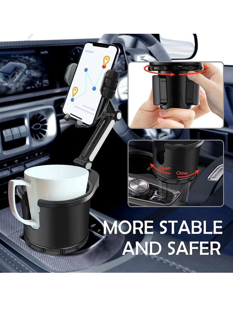 Arabest Cup Holder Phone Mount for Car Upgrade 2-in-1 360° Rotating Universal Adjustable Base Long Neck Car Cup Holder Cell Phone Holder Compatible with All 4-7 in Smartphones  - Image 2