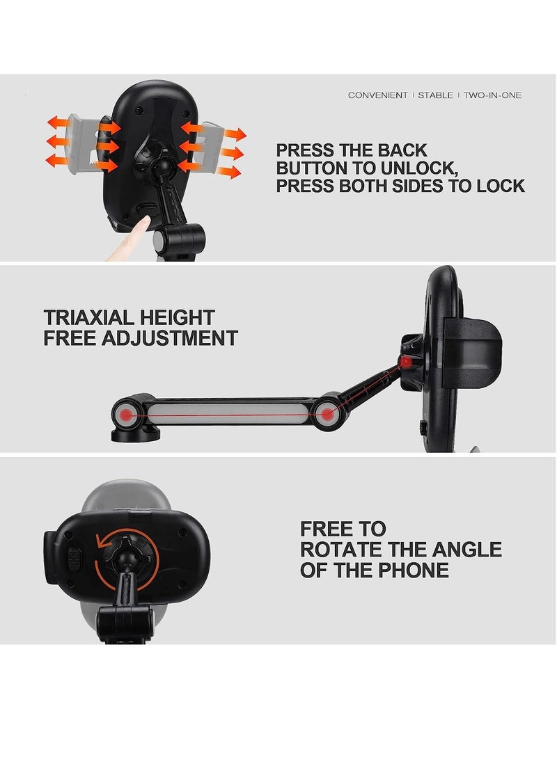 Arabest Cup Holder Phone Mount for Car Upgrade 2-in-1 360° Rotating Universal Adjustable Base Long Neck Car Cup Holder Cell Phone Holder Compatible with All 4-7 in Smartphones  - Image 4