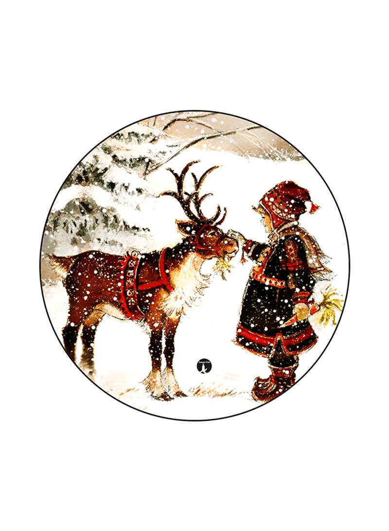 RKN A Girl Printed Round Mouse Pad Multicolour