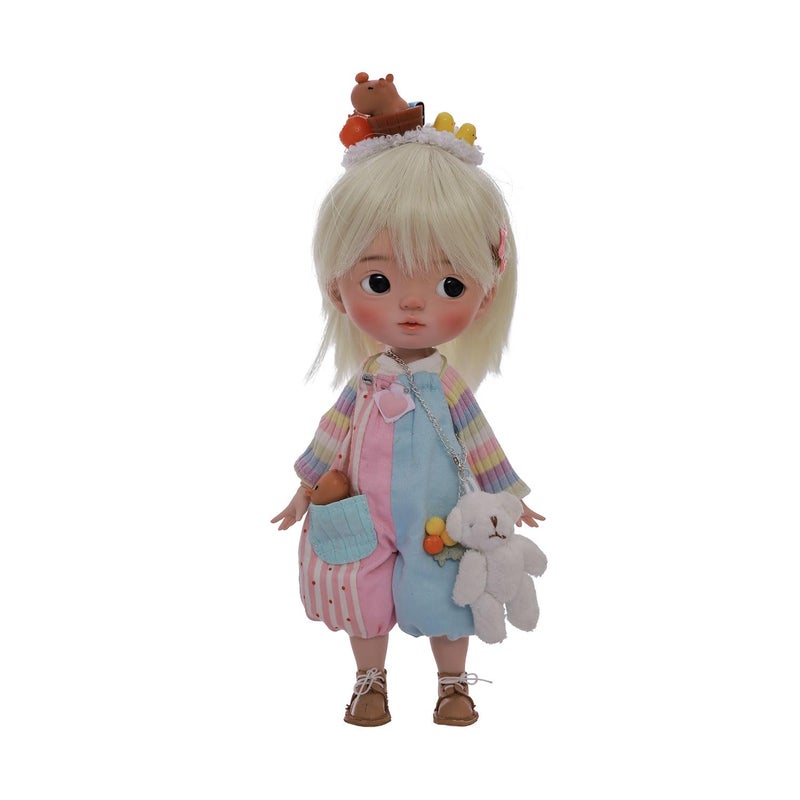 Oueneifs Xavibjd 16 Bjd Doll Rainbow Cute Girl Double Eyelids with Headwear Resin Toy for 15 Year Old - Image 3