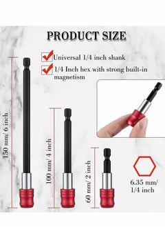 Y&D Drill Bit Extension Magnetic Screwdriver Holder Impact Driver Set Bar Socket Chuck Adapter 1/4 Inch Hex Shank Power for Screws Nuts 6 Pieces  - Image 2